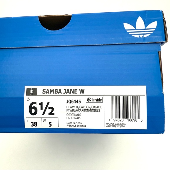 NIB NWT New adidas Women's Samba Jane Shoes Mary Janes Size 6.5 Black White - Picture 8 of 8